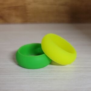 Vibrant Lemon Lime Silicone Ring Set